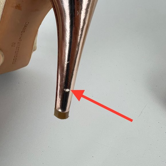 Diane von Furstenberg Jodi Beige Suede Strappy Platform Sandal Heels size 8 - Picture 16 of 16